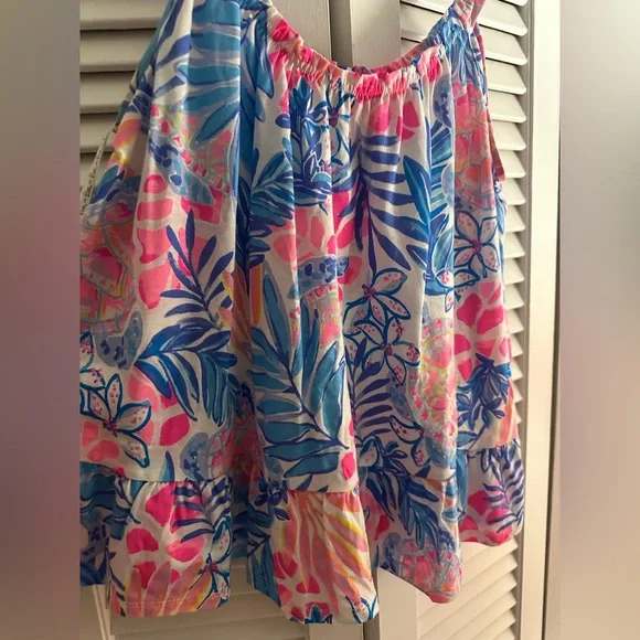 Lilly Pulitzer Pink and Blue Loro Tank Top - Picture 2 of 4